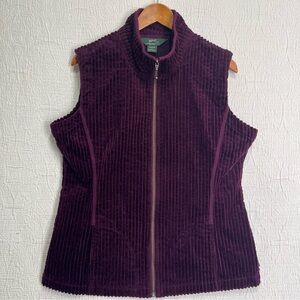 Woolrich Womens L Kinsdale Corduroy Vest in Blackberry Purple Wide Wale Casual
